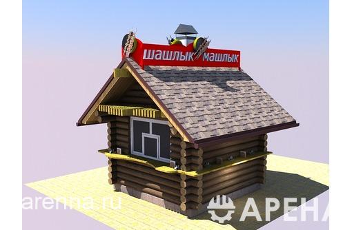 Деревянные киоски с мангалом